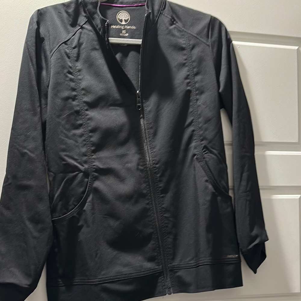 Healing Hands Black Women's Scrub Jacket